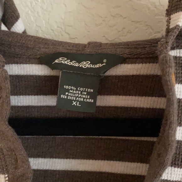 Eddie Bauer Striped Henley Hoodie - Picture 2 of 3